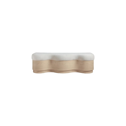 Savoy Cream Velour Fur Fabric Bench