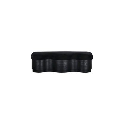 Savoy Black Velour Fur Fabric Bench