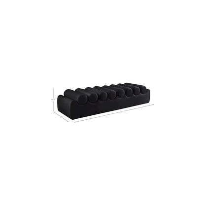 Rumble Black Vegan Leather Bench