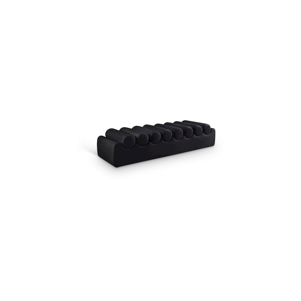 Rumble Black Vegan Leather Bench