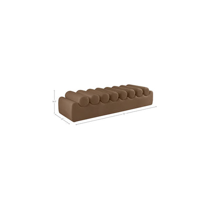 Rumble Brown Vegan Leather Bench