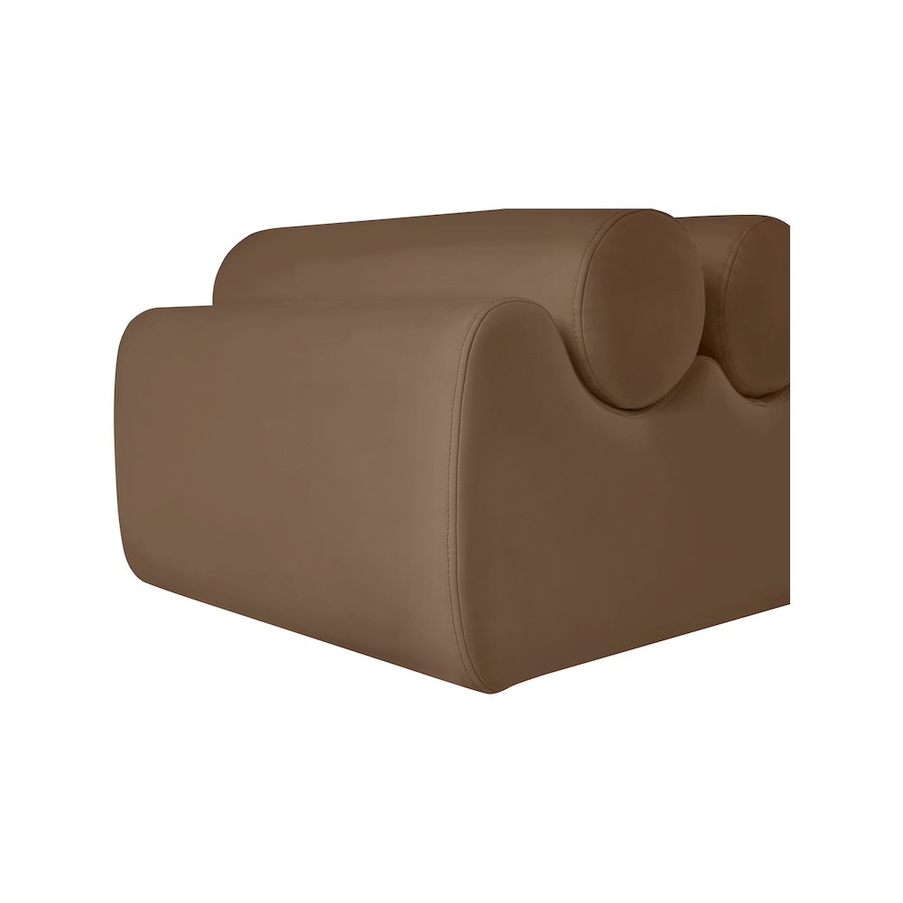 Rumble Brown Vegan Leather Bench