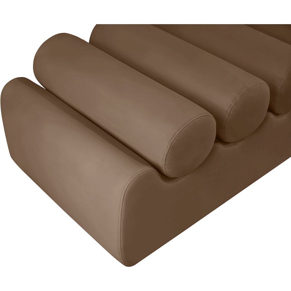 Rumble Brown Vegan Leather Bench