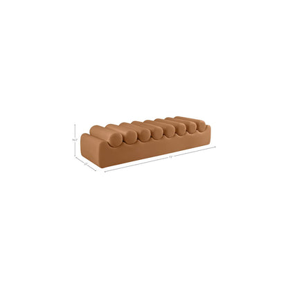 Rumble Cognac Vegan Leather Bench