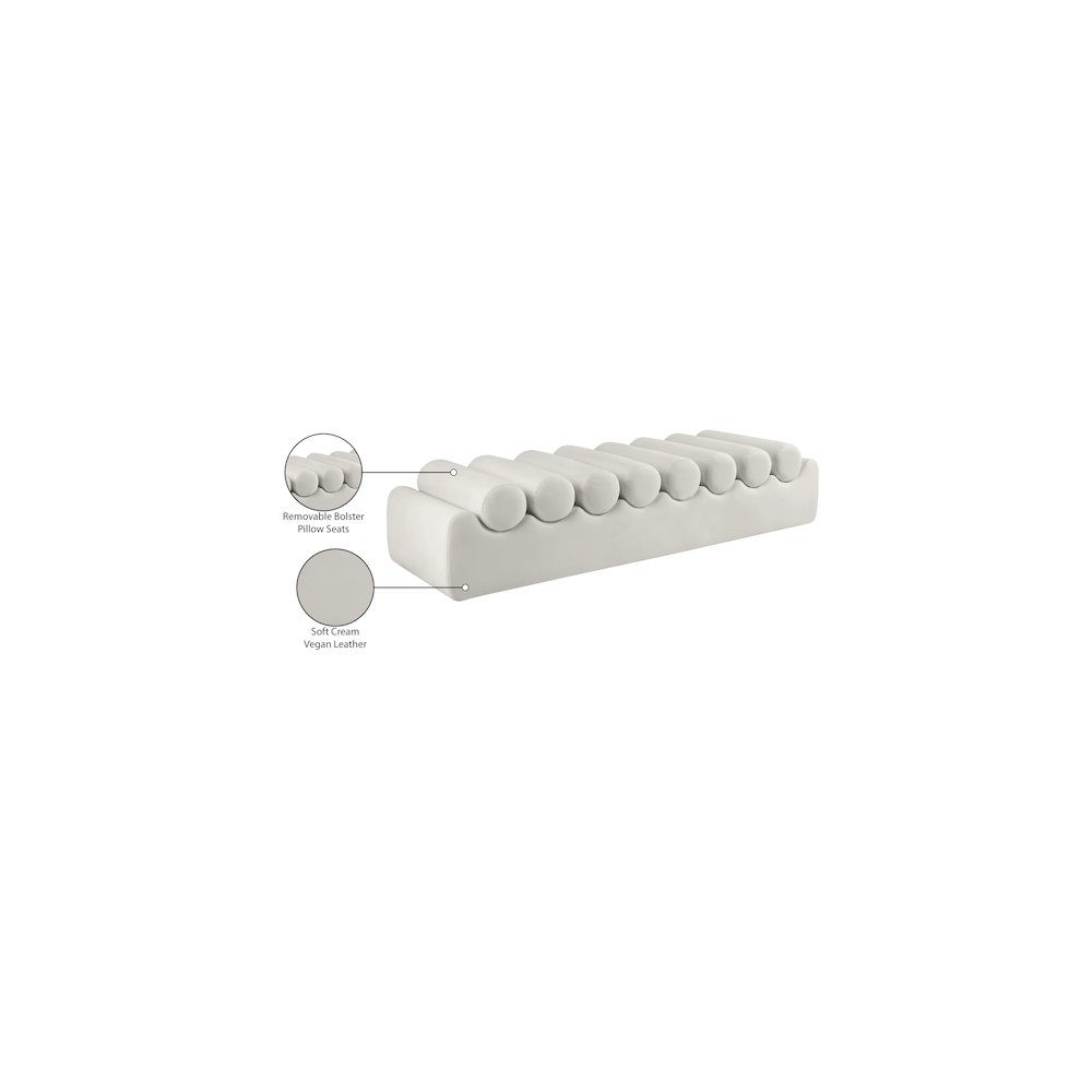 Rumble Cream Vegan Leather Bench