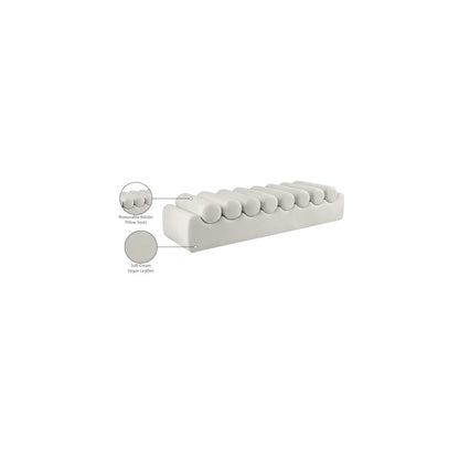 Rumble Cream Vegan Leather Bench