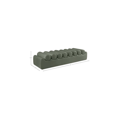 Rumble Green Vegan Leather Bench