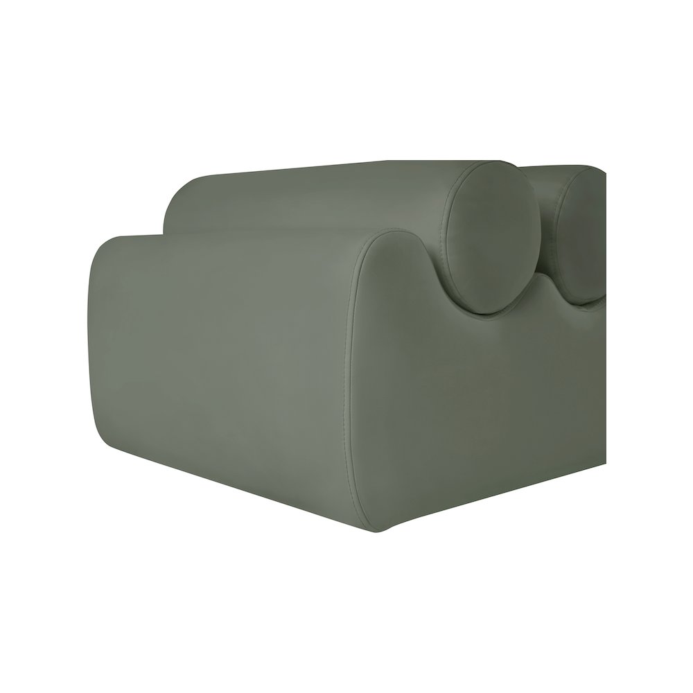 Rumble Green Vegan Leather Bench
