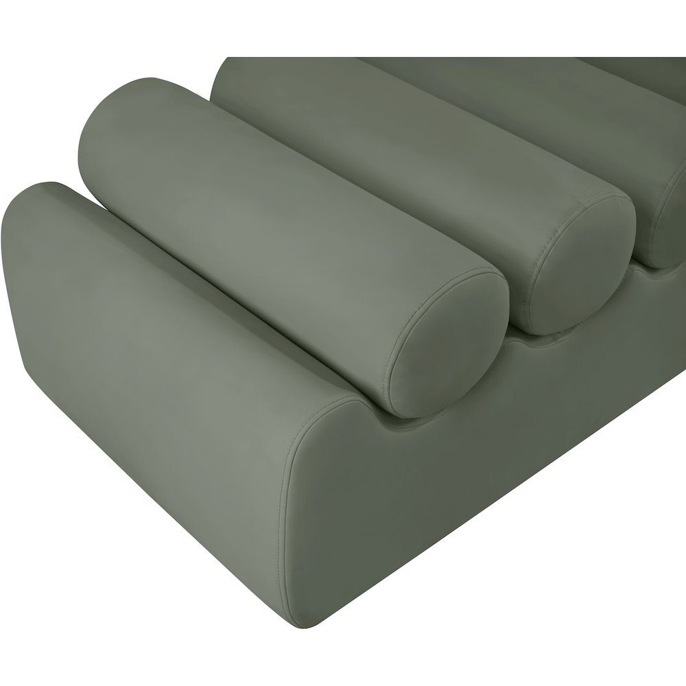 Rumble Green Vegan Leather Bench