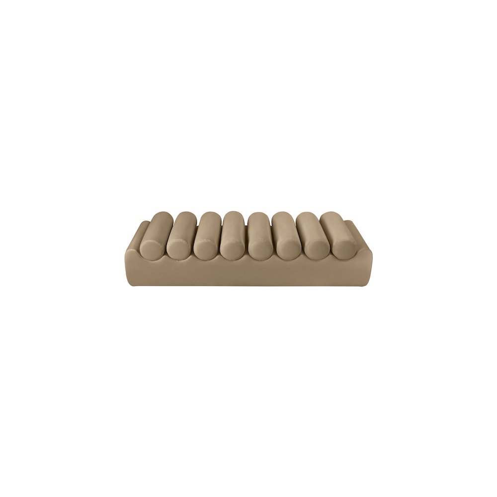 Rumble Tan Vegan Leather Bench