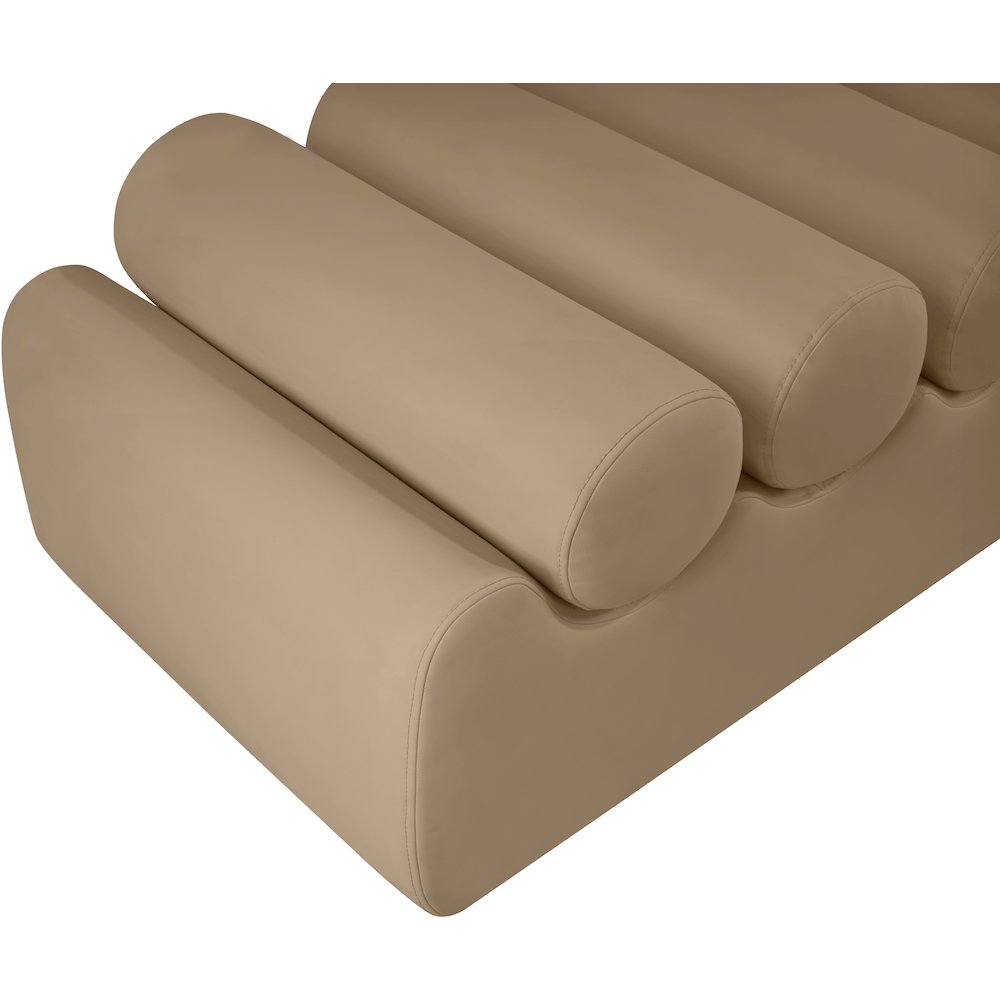 Rumble Tan Vegan Leather Bench