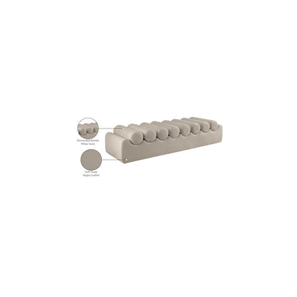Rumble Taupe Vegan Leather Bench