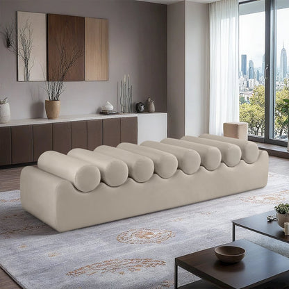 Rumble Taupe Vegan Leather Bench