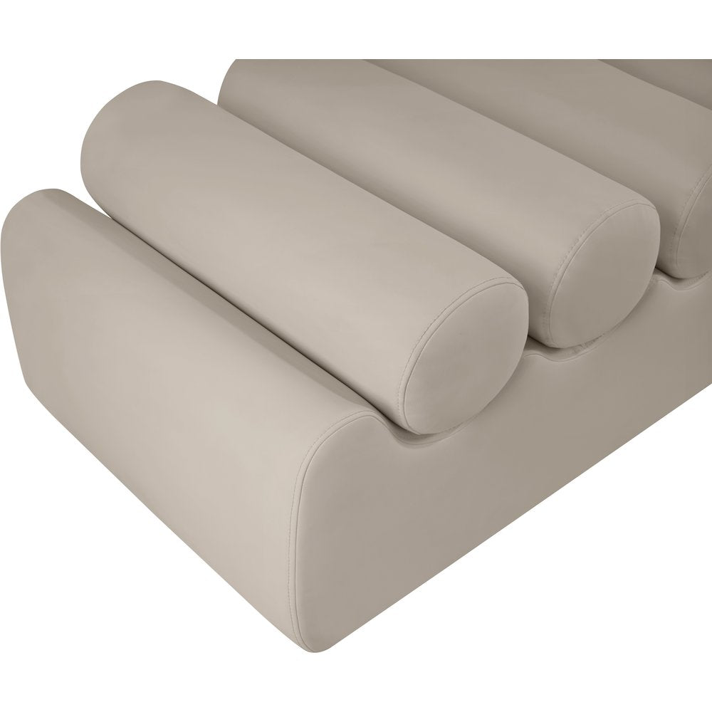 Rumble Taupe Vegan Leather Bench