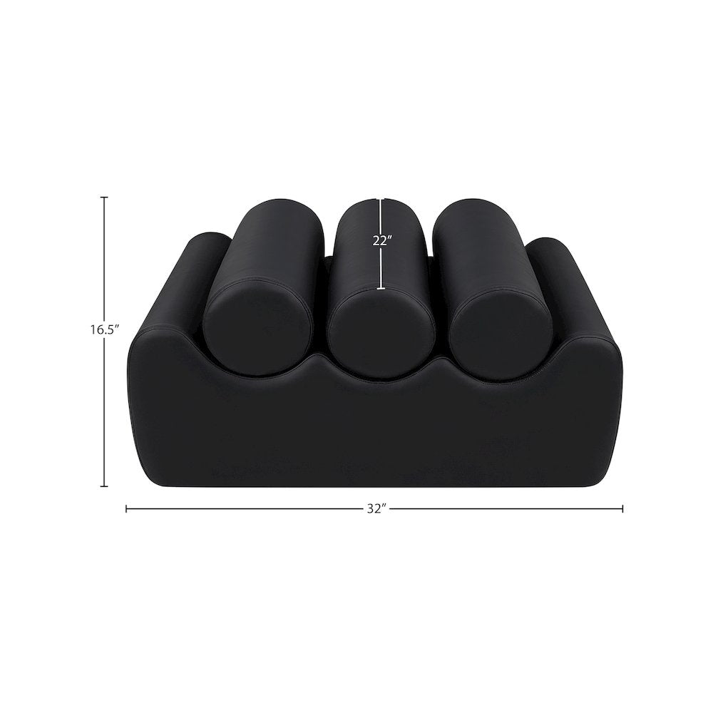 Rumble Black Vegan Leather Bench
