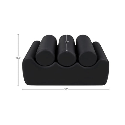 Rumble Black Vegan Leather Bench