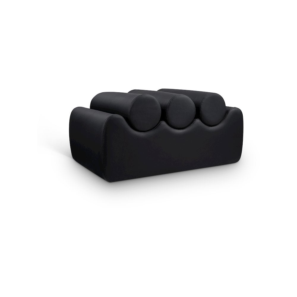 Rumble Black Vegan Leather Bench