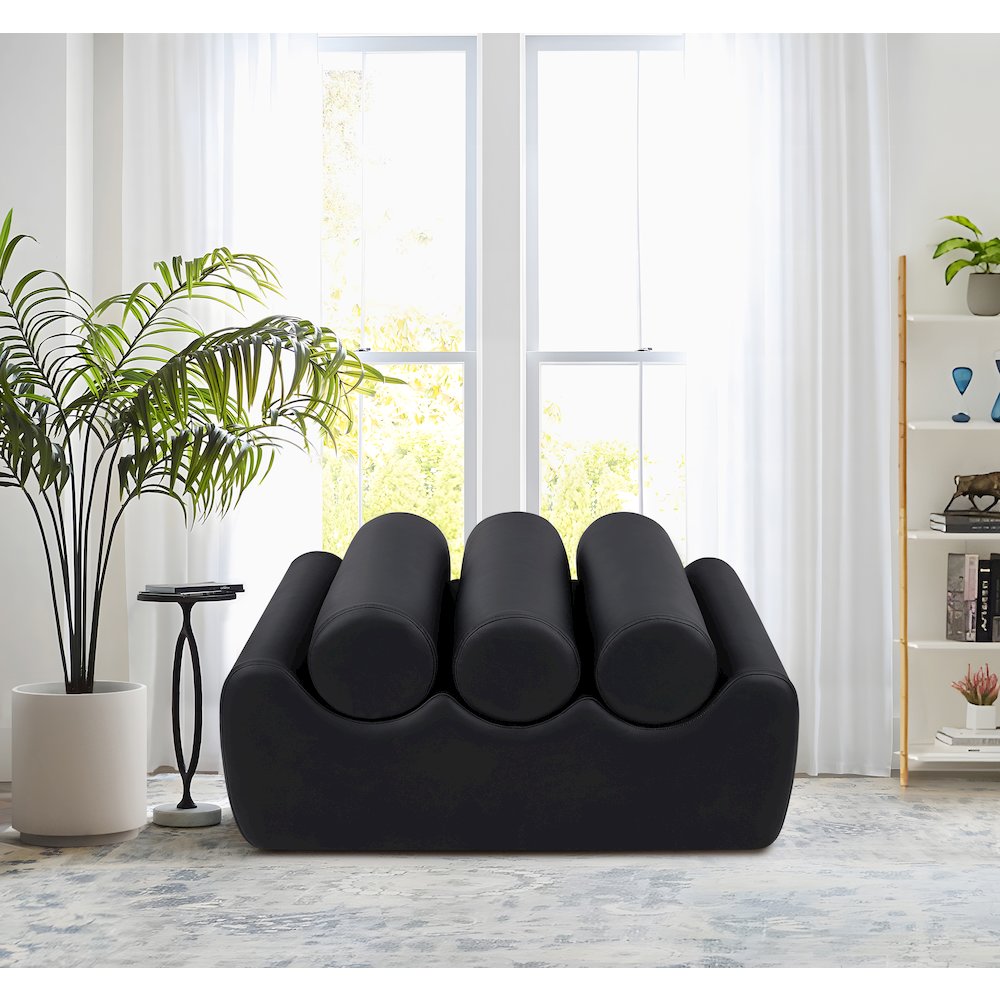 Rumble Black Vegan Leather Bench