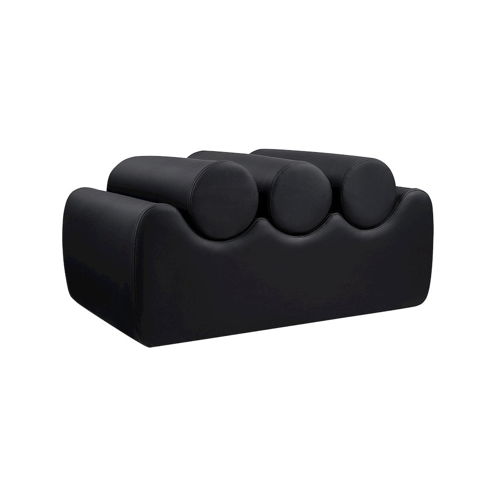 Rumble Black Vegan Leather Bench