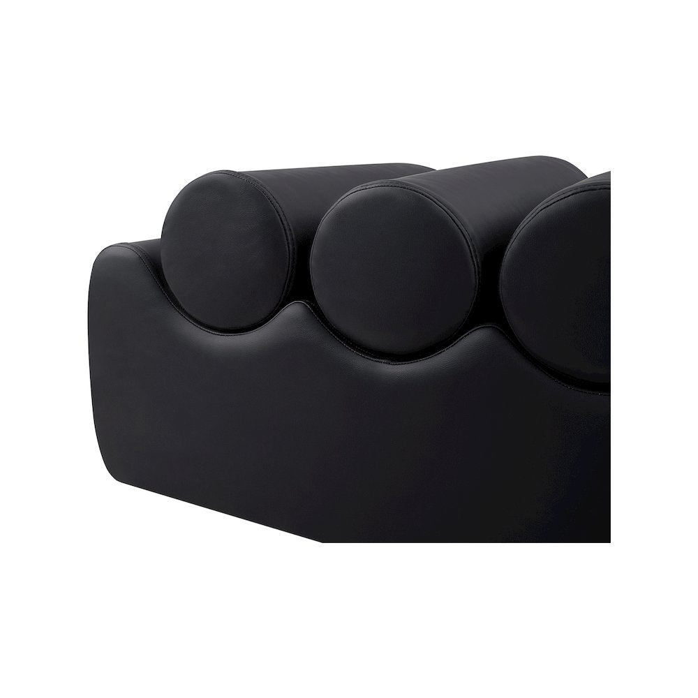 Rumble Black Vegan Leather Bench