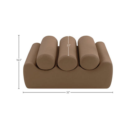 Rumble Brown Vegan Leather Bench