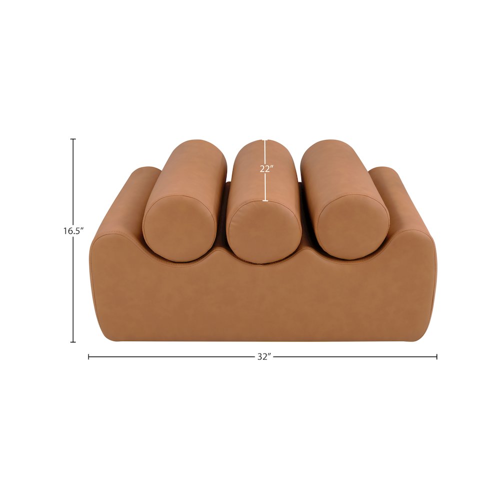 Rumble Cognac Vegan Leather Bench