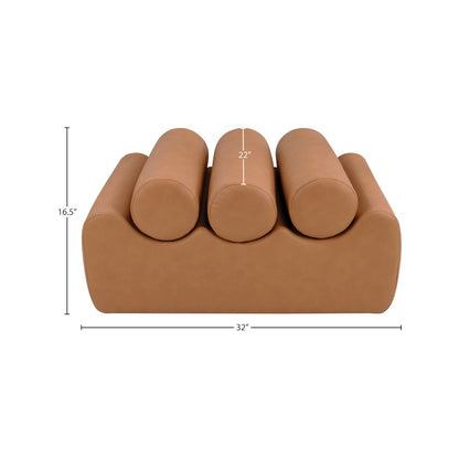 Rumble Cognac Vegan Leather Bench