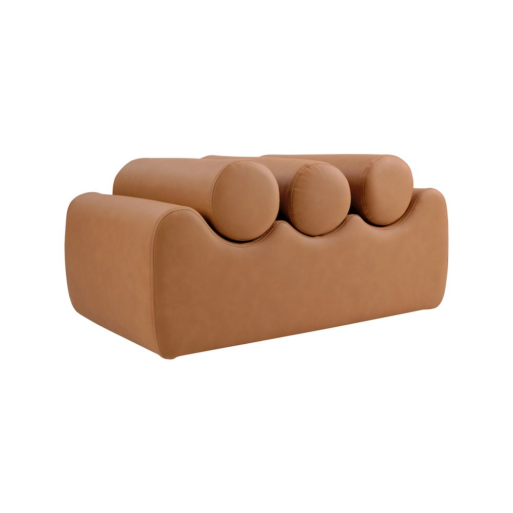 Rumble Cognac Vegan Leather Bench