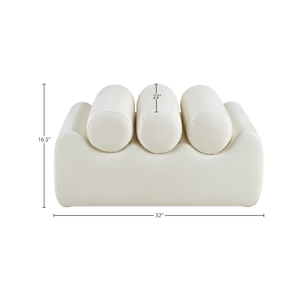 Rumble Cream Vegan Leather Bench