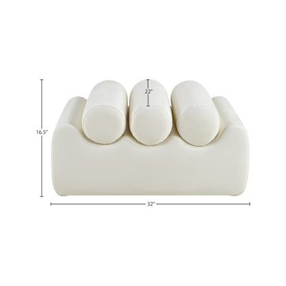 Rumble Cream Vegan Leather Bench