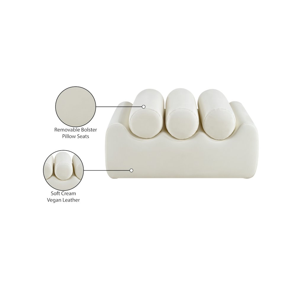 Rumble Cream Vegan Leather Bench