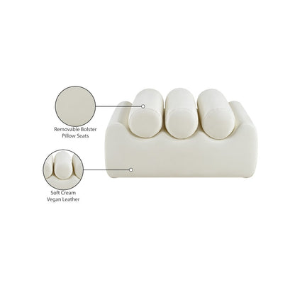 Rumble Cream Vegan Leather Bench