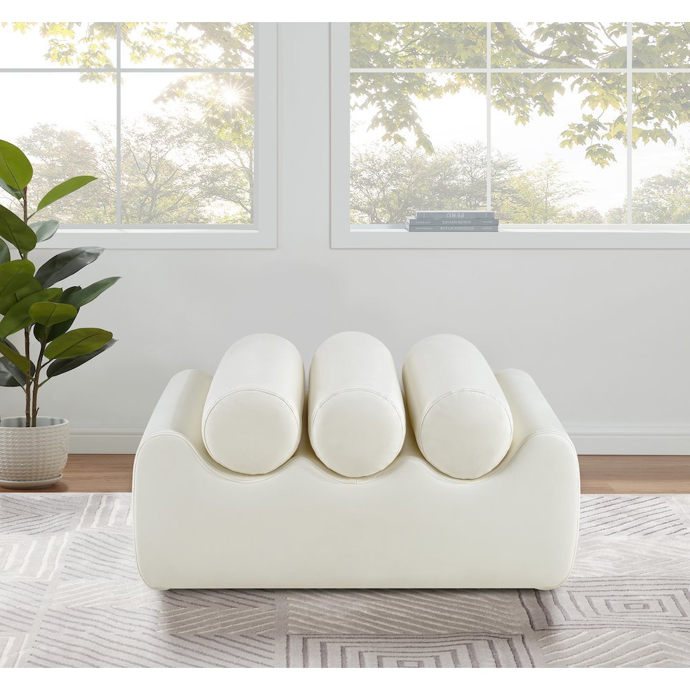 Rumble Cream Vegan Leather Bench