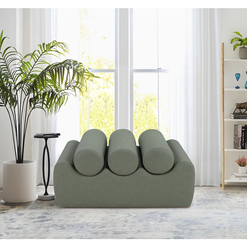 Rumble Green Vegan Leather Bench