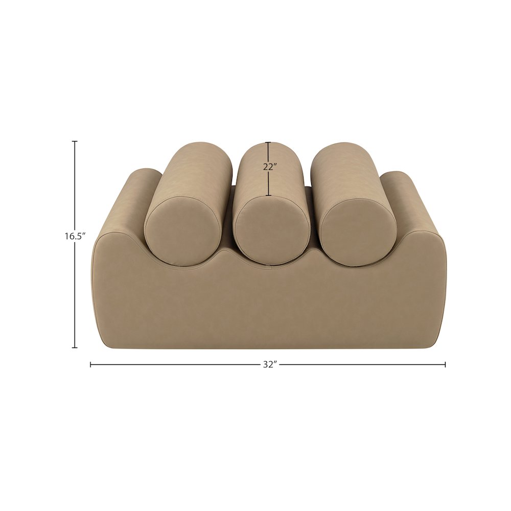 Rumble Tan Vegan Leather Bench