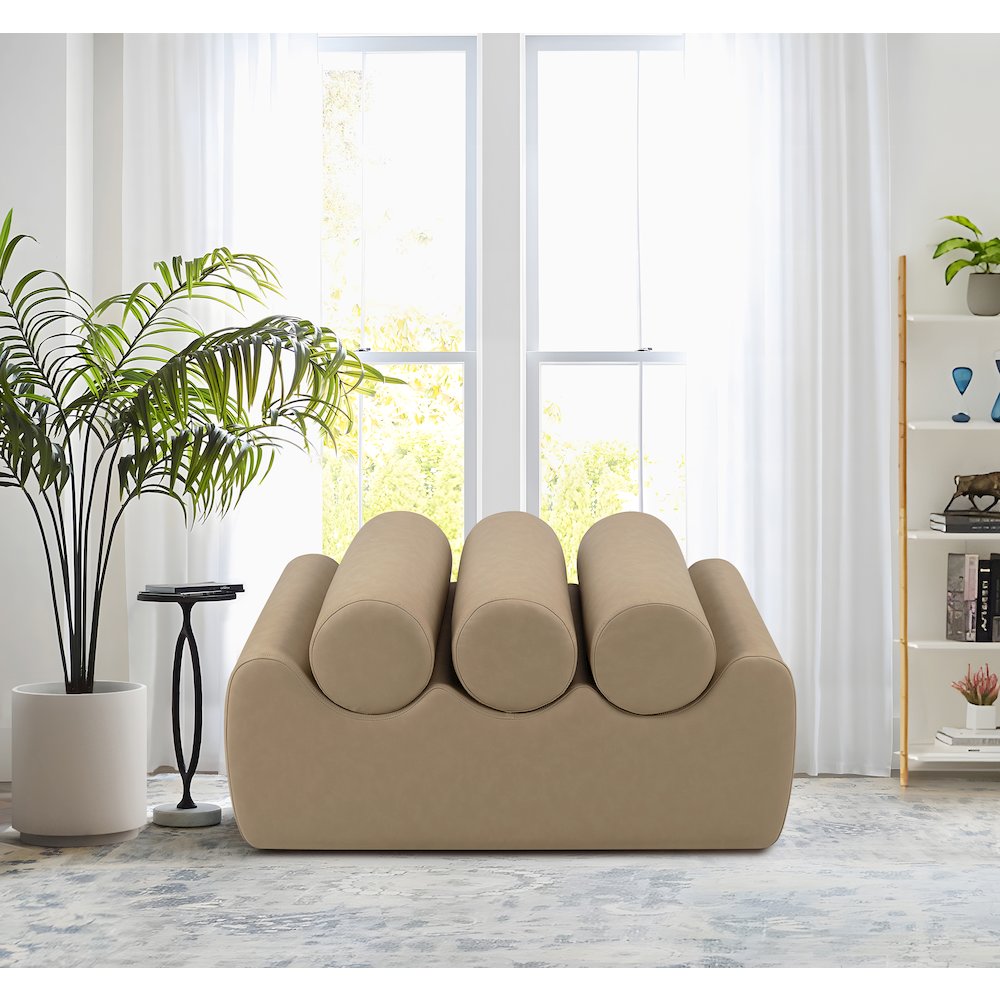 Rumble Tan Vegan Leather Bench