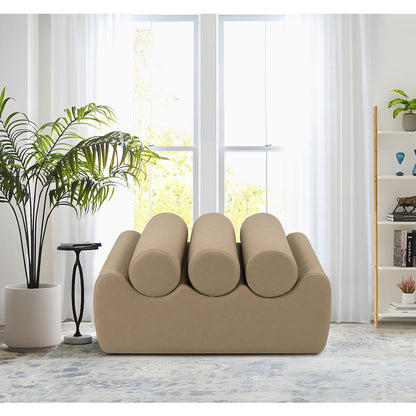 Rumble Tan Vegan Leather Bench