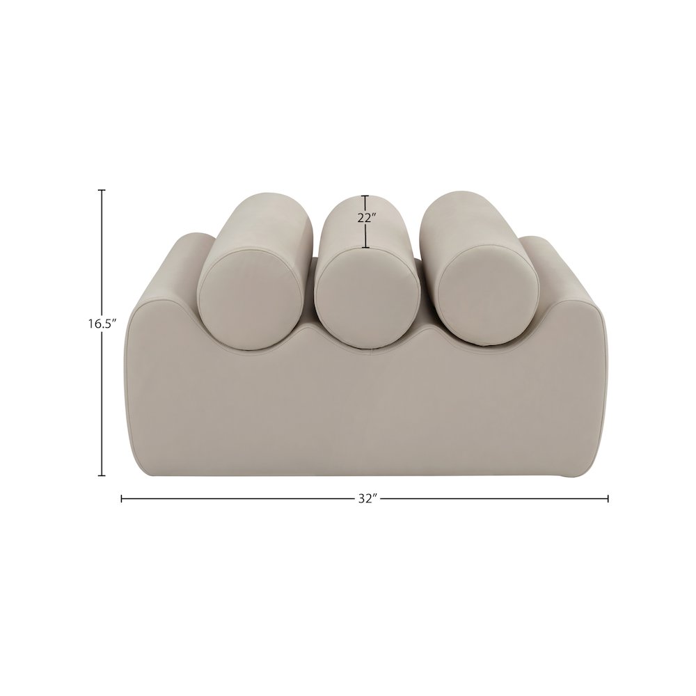 Rumble Taupe Vegan Leather Bench