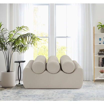 Rumble Taupe Vegan Leather Bench