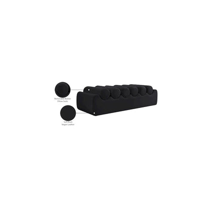 Rumble Black Vegan Leather Bench