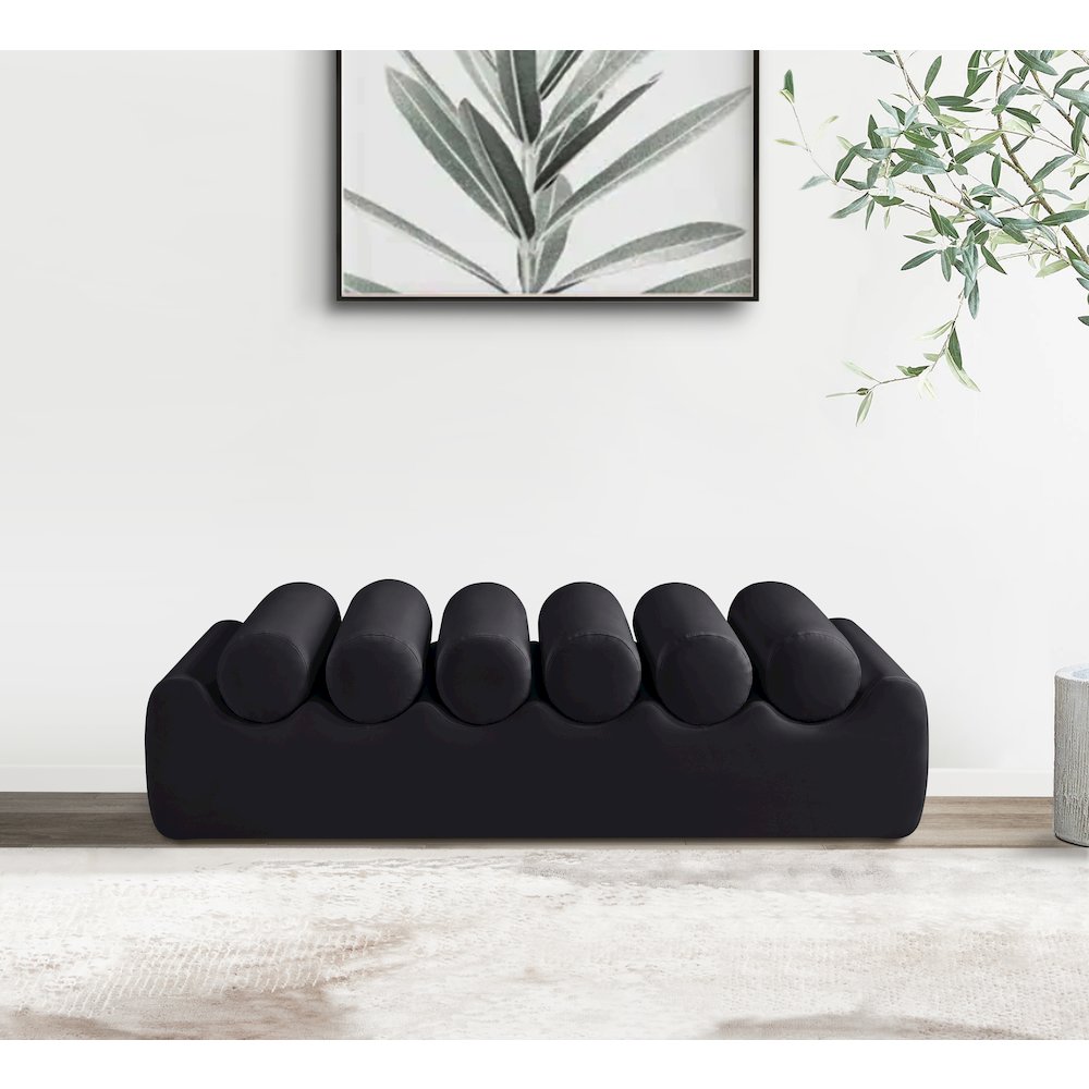 Rumble Black Vegan Leather Bench