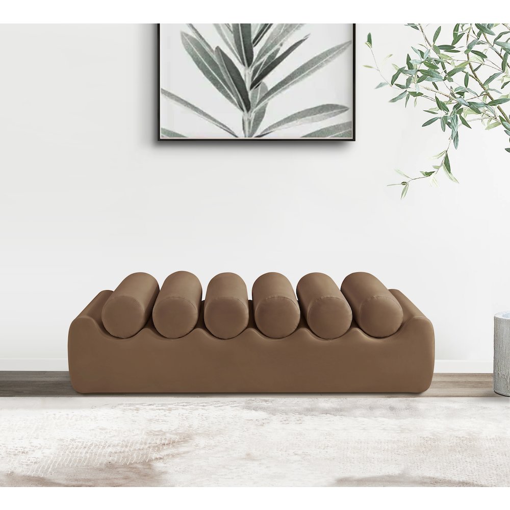 Rumble Brown Vegan Leather Bench