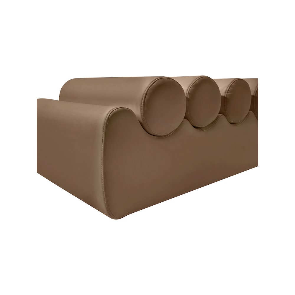 Rumble Brown Vegan Leather Bench