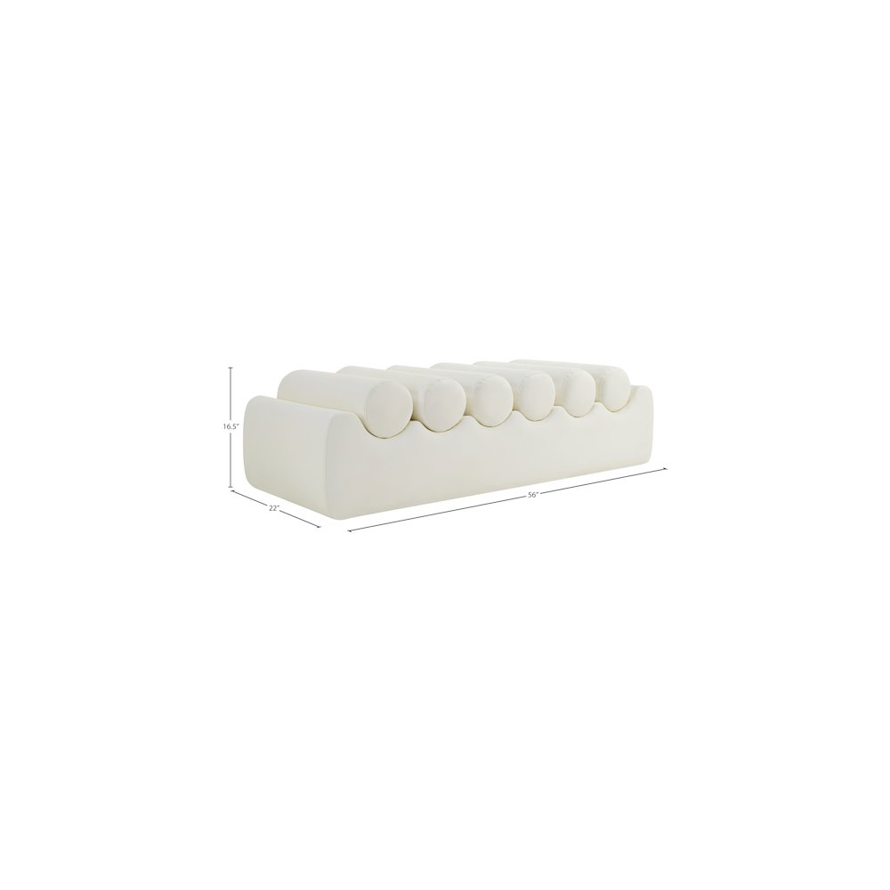 Rumble Cream Vegan Leather Bench
