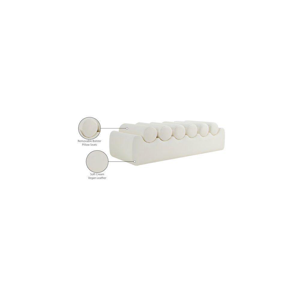 Rumble Cream Vegan Leather Bench
