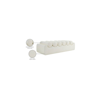 Rumble Cream Vegan Leather Bench