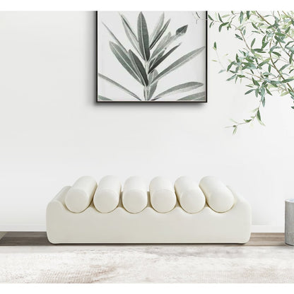 Rumble Cream Vegan Leather Bench