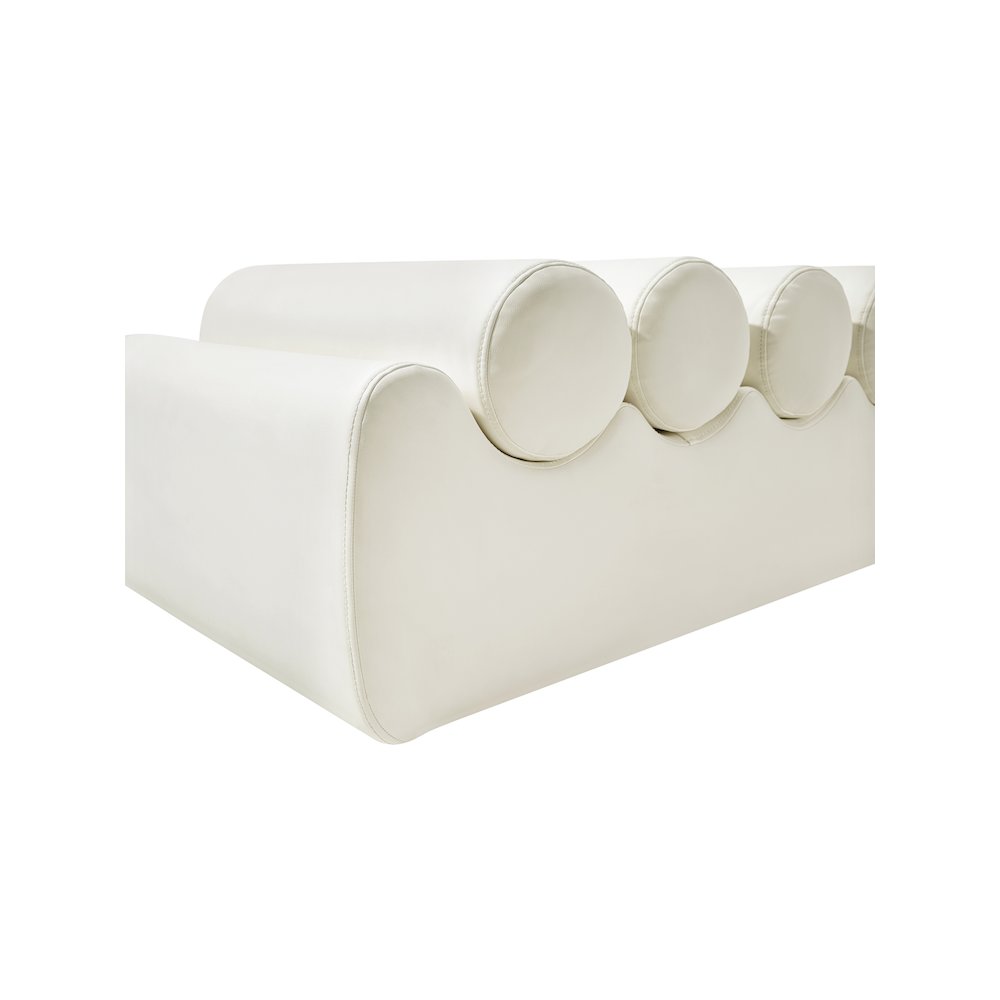 Rumble Cream Vegan Leather Bench