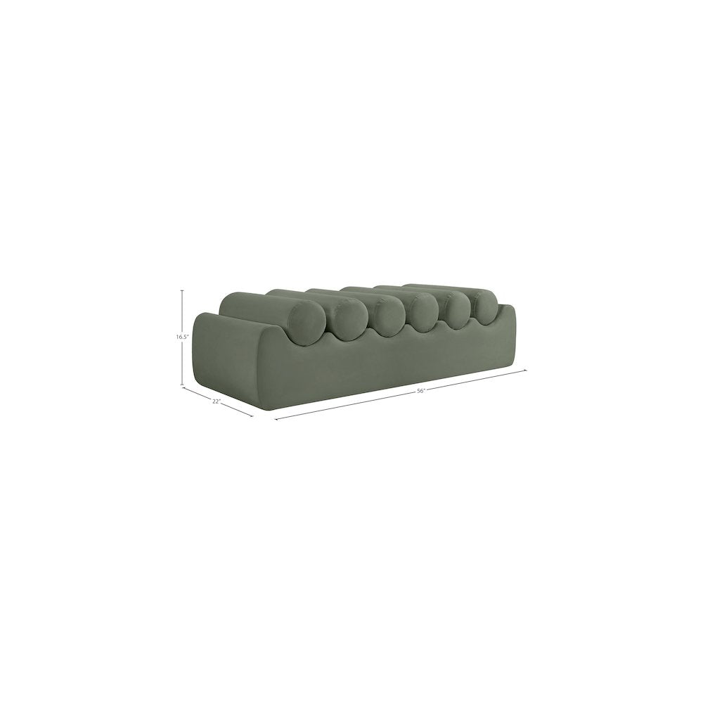 Rumble Green Vegan Leather Bench