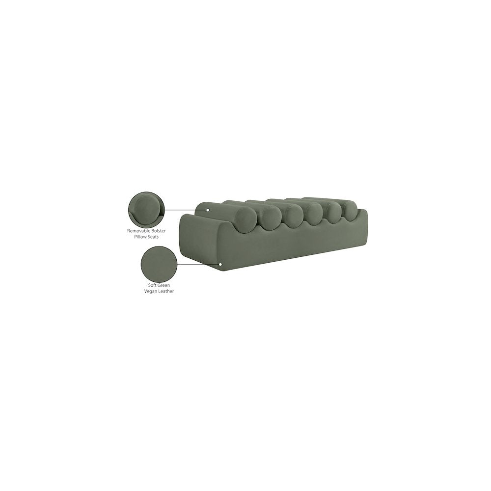 Rumble Green Vegan Leather Bench